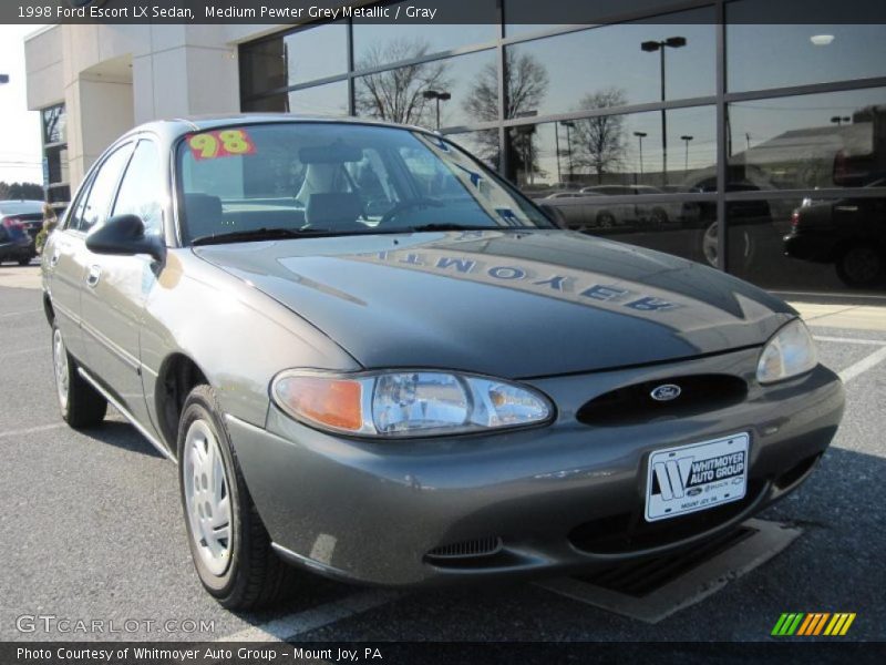 Medium Pewter Grey Metallic / Gray 1998 Ford Escort LX Sedan