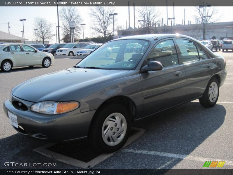 Medium Pewter Grey Metallic / Gray 1998 Ford Escort LX Sedan