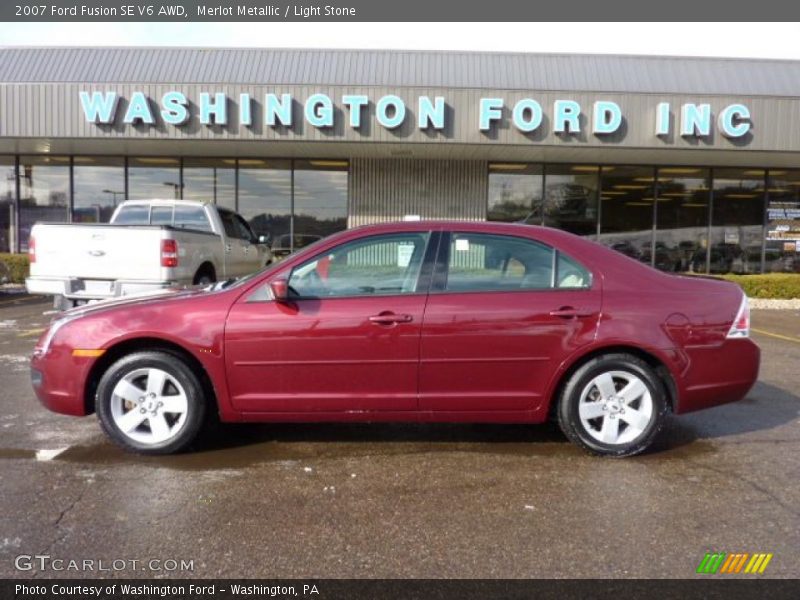 Merlot Metallic / Light Stone 2007 Ford Fusion SE V6 AWD