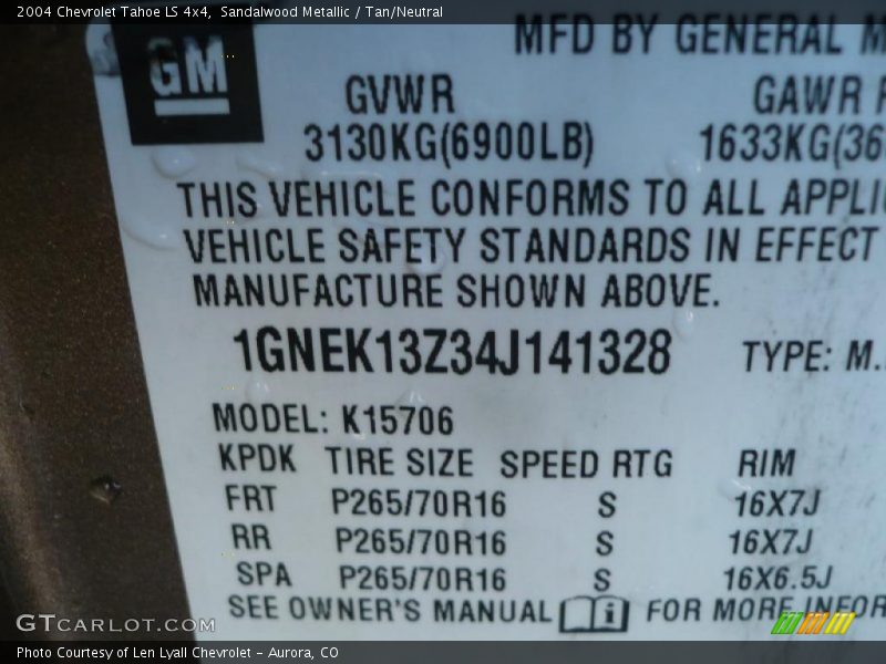 Sandalwood Metallic / Tan/Neutral 2004 Chevrolet Tahoe LS 4x4