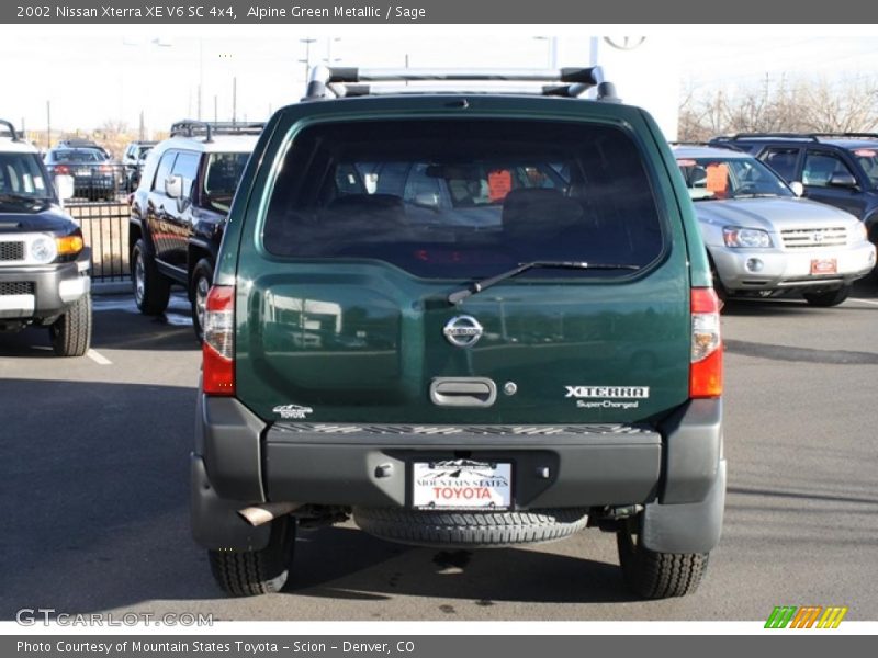  2002 Xterra XE V6 SC 4x4 Alpine Green Metallic