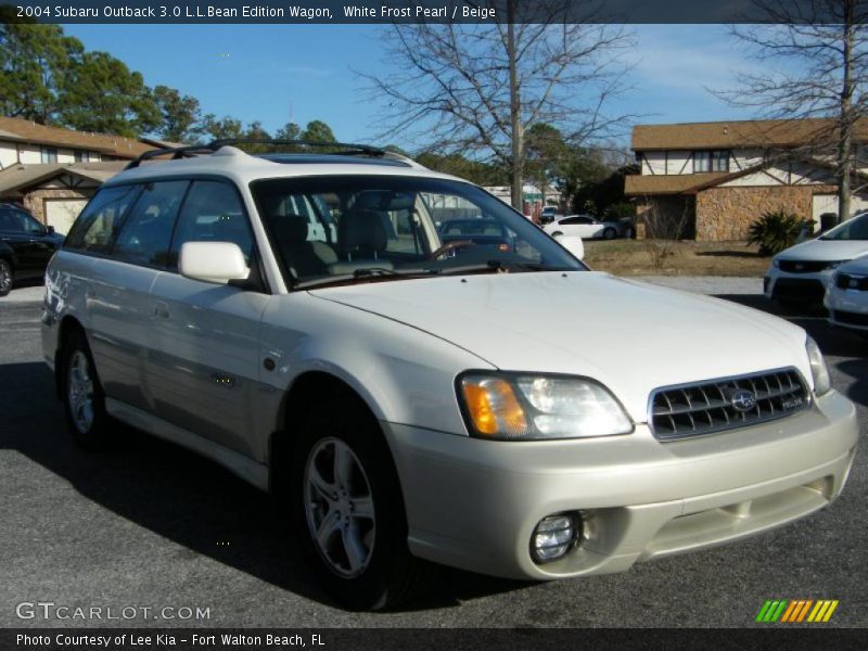 White Frost Pearl / Beige 2004 Subaru Outback 3.0 L.L.Bean Edition Wagon