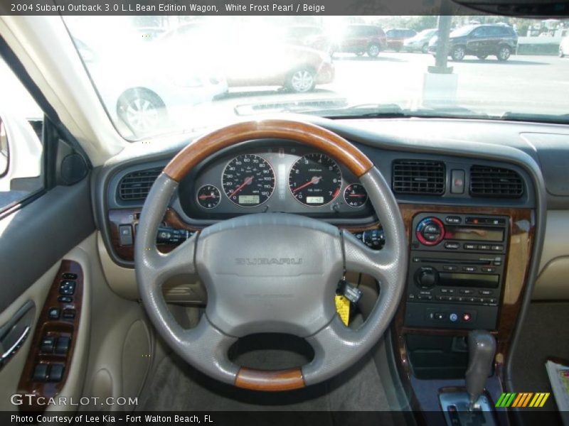 White Frost Pearl / Beige 2004 Subaru Outback 3.0 L.L.Bean Edition Wagon