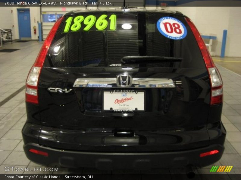 Nighthawk Black Pearl / Black 2008 Honda CR-V EX-L 4WD