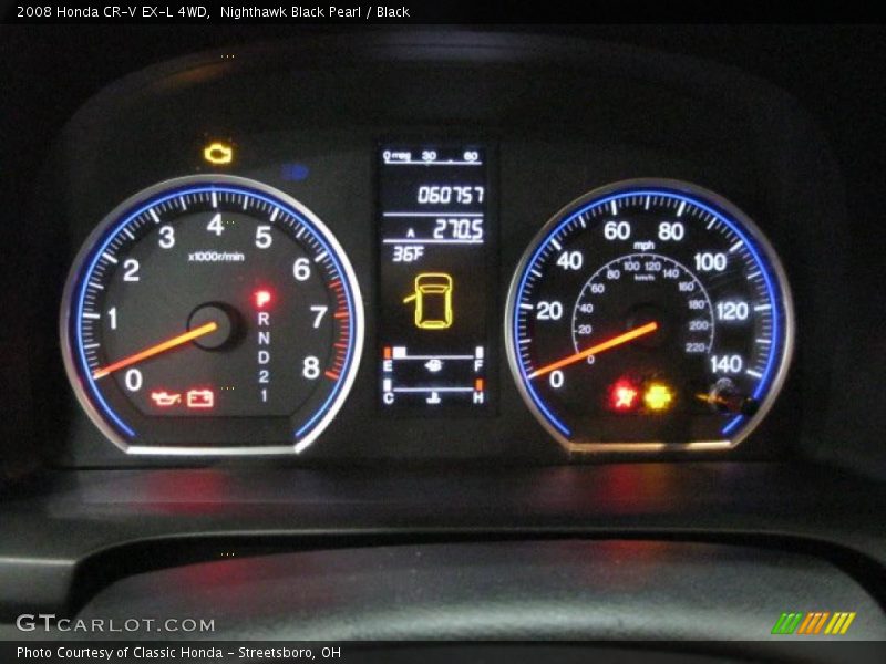 Nighthawk Black Pearl / Black 2008 Honda CR-V EX-L 4WD