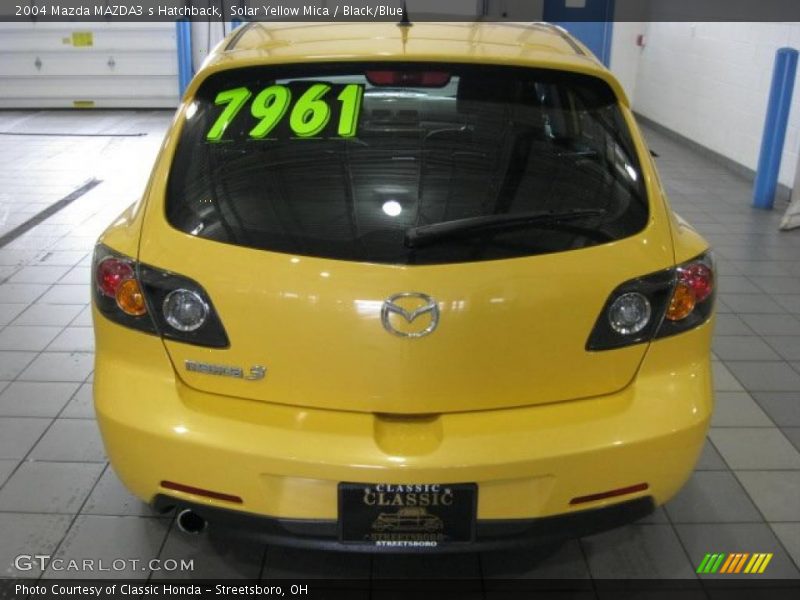 Solar Yellow Mica / Black/Blue 2004 Mazda MAZDA3 s Hatchback