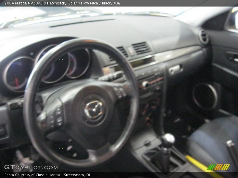 Solar Yellow Mica / Black/Blue 2004 Mazda MAZDA3 s Hatchback