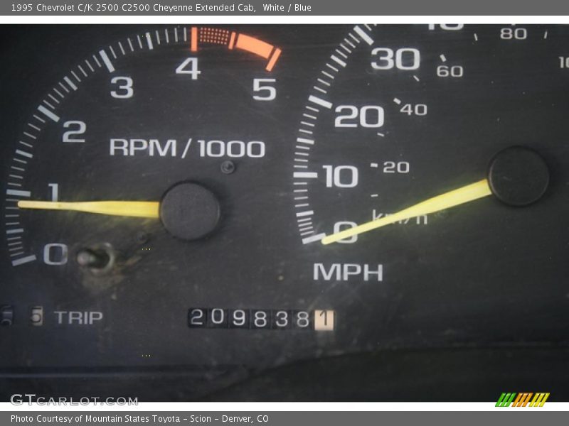 White / Blue 1995 Chevrolet C/K 2500 C2500 Cheyenne Extended Cab