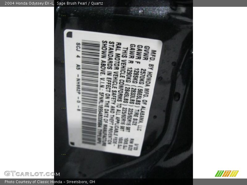 Sage Brush Pearl / Quartz 2004 Honda Odyssey EX-L