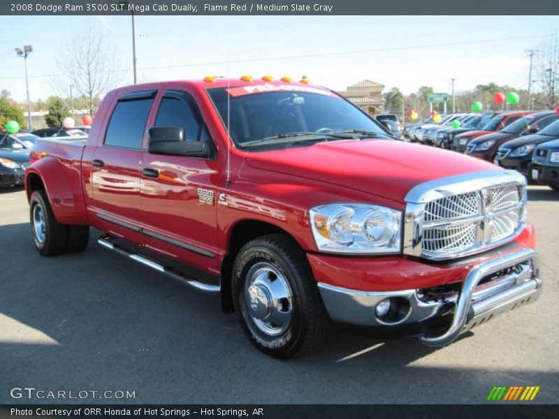 Flame Red / Medium Slate Gray 2008 Dodge Ram 3500 SLT Mega Cab Dually