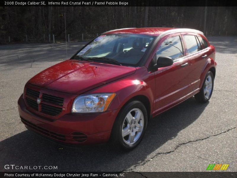 Inferno Red Crystal Pearl / Pastel Pebble Beige 2008 Dodge Caliber SE