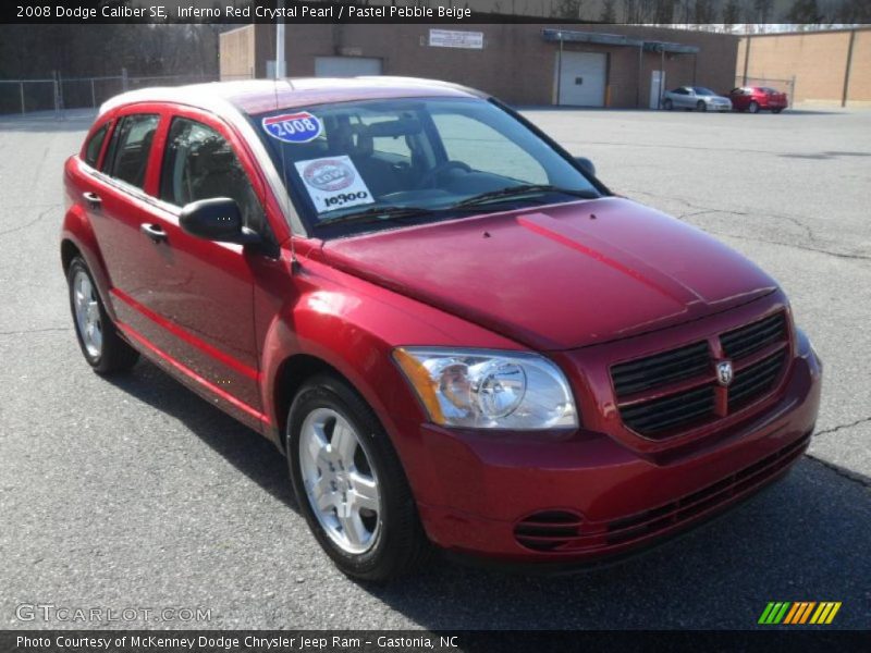 Inferno Red Crystal Pearl / Pastel Pebble Beige 2008 Dodge Caliber SE