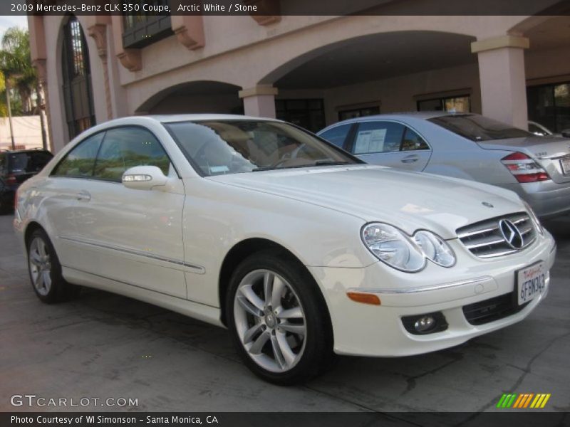 Arctic White / Stone 2009 Mercedes-Benz CLK 350 Coupe