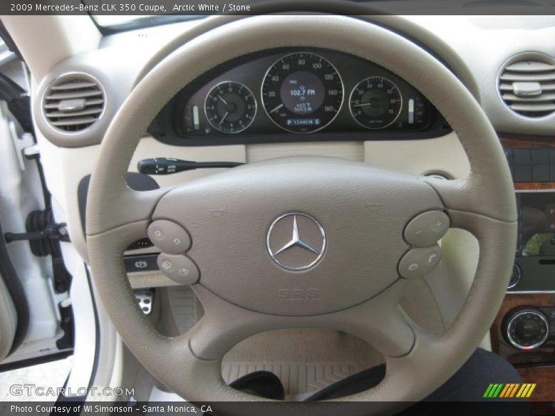Arctic White / Stone 2009 Mercedes-Benz CLK 350 Coupe