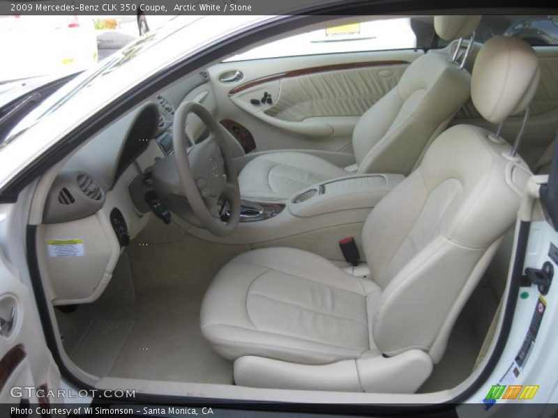 Arctic White / Stone 2009 Mercedes-Benz CLK 350 Coupe