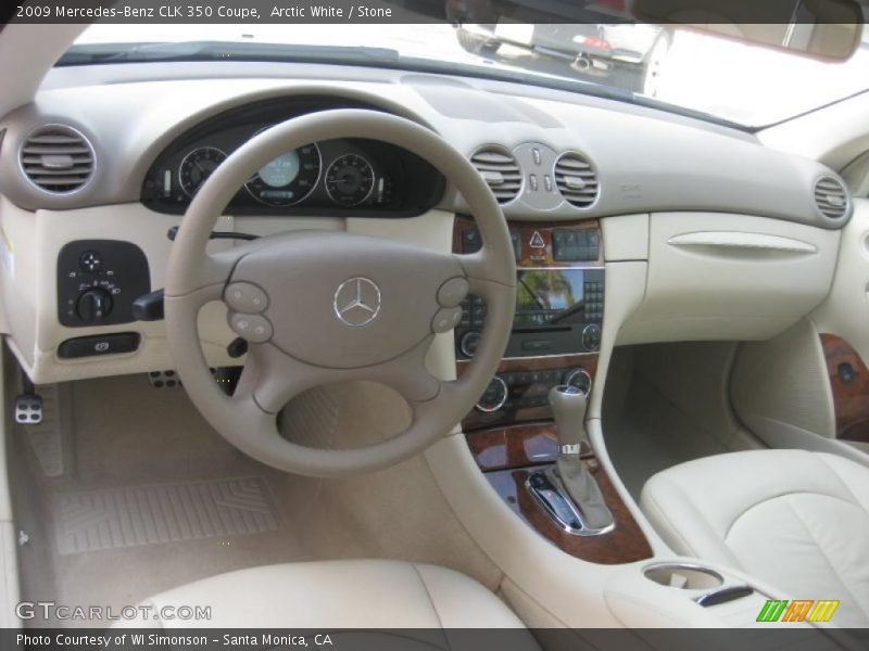 Arctic White / Stone 2009 Mercedes-Benz CLK 350 Coupe