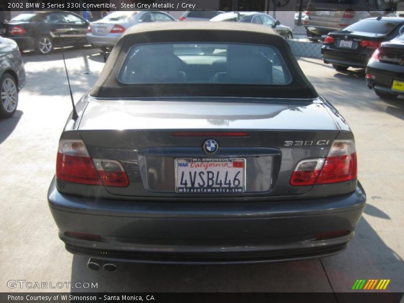 Steel Grey Metallic / Grey 2002 BMW 3 Series 330i Convertible