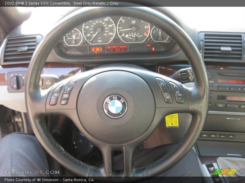 Steel Grey Metallic / Grey 2002 BMW 3 Series 330i Convertible