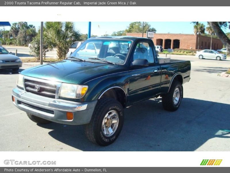 Imperial Jade Green Mica / Oak 2000 Toyota Tacoma PreRunner Regular Cab