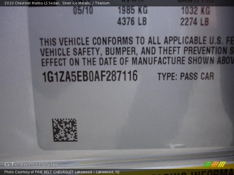 Silver Ice Metallic / Titanium 2010 Chevrolet Malibu LS Sedan