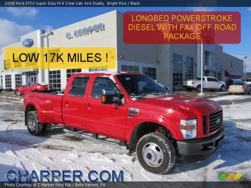 Bright Red / Black 2008 Ford F350 Super Duty FX4 Crew Cab 4x4 Dually