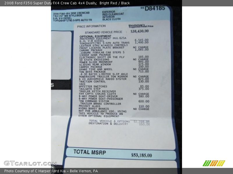 Bright Red / Black 2008 Ford F350 Super Duty FX4 Crew Cab 4x4 Dually