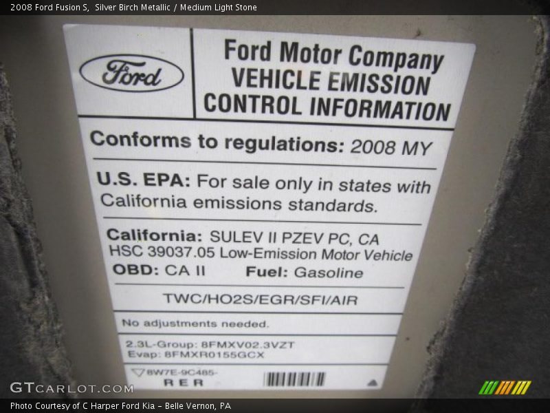 Silver Birch Metallic / Medium Light Stone 2008 Ford Fusion S