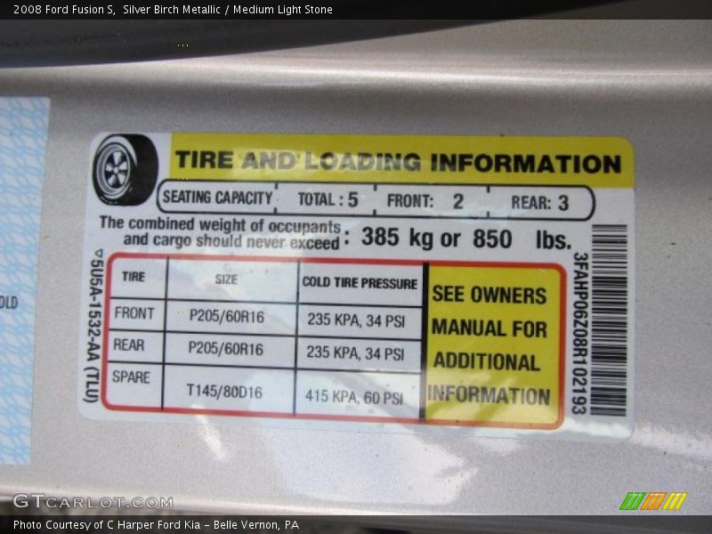 Silver Birch Metallic / Medium Light Stone 2008 Ford Fusion S