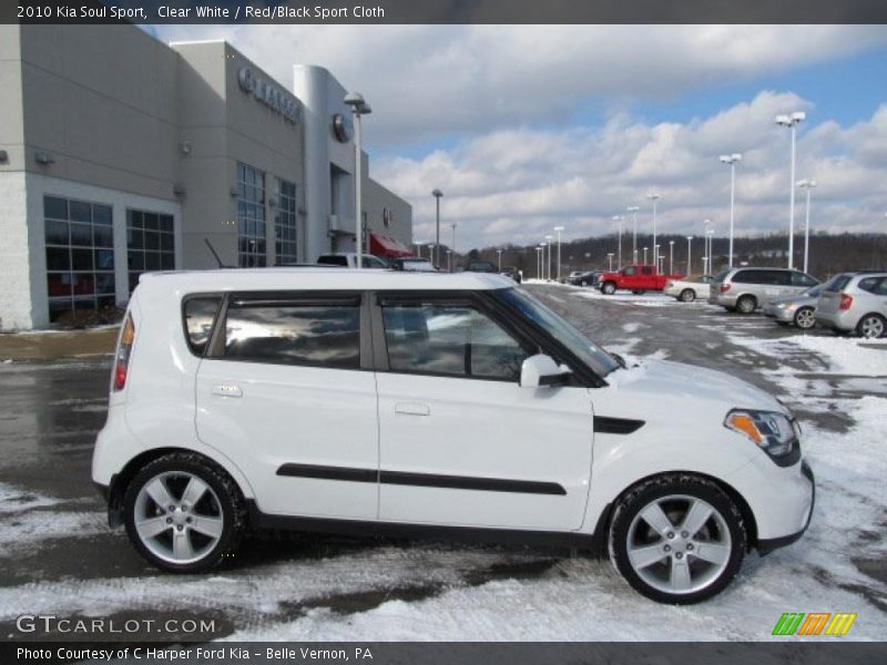 Clear White / Red/Black Sport Cloth 2010 Kia Soul Sport