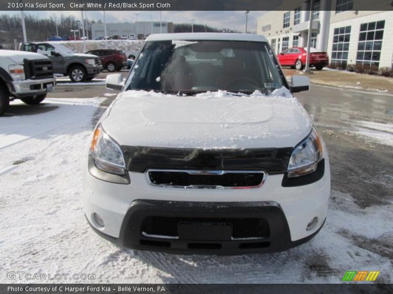 Clear White / Red/Black Sport Cloth 2010 Kia Soul Sport