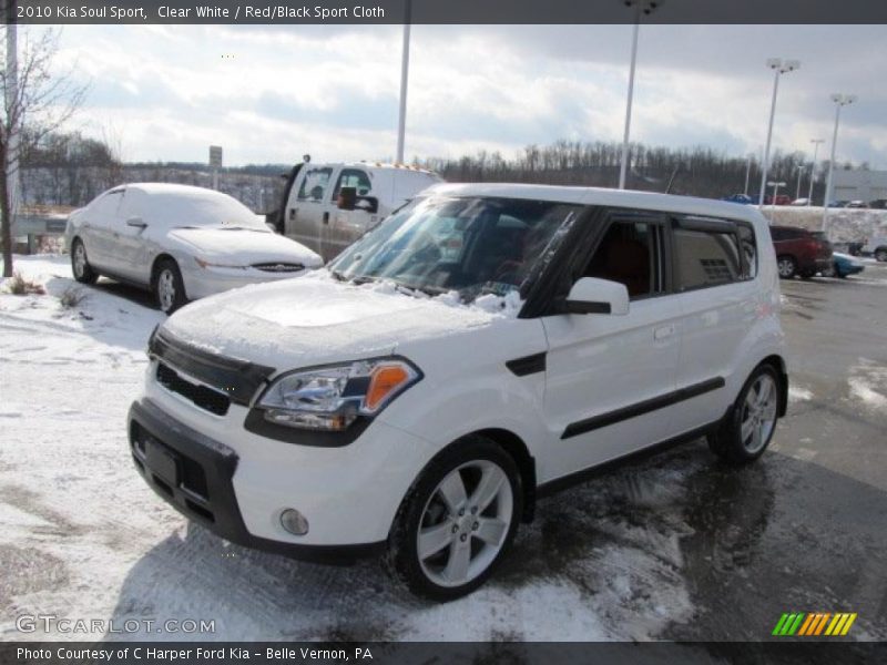 Clear White / Red/Black Sport Cloth 2010 Kia Soul Sport