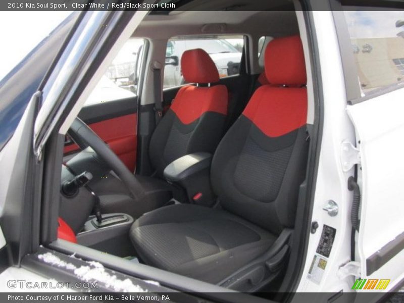 Clear White / Red/Black Sport Cloth 2010 Kia Soul Sport