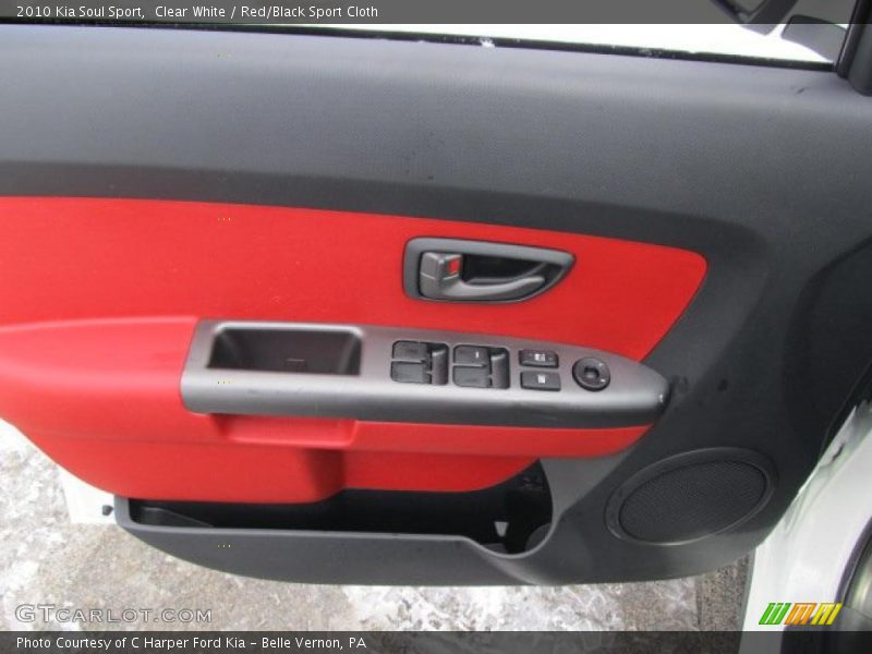 Clear White / Red/Black Sport Cloth 2010 Kia Soul Sport