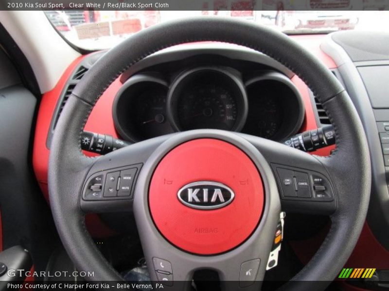 Clear White / Red/Black Sport Cloth 2010 Kia Soul Sport