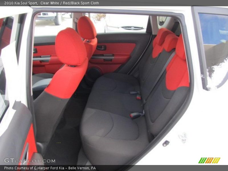 Clear White / Red/Black Sport Cloth 2010 Kia Soul Sport