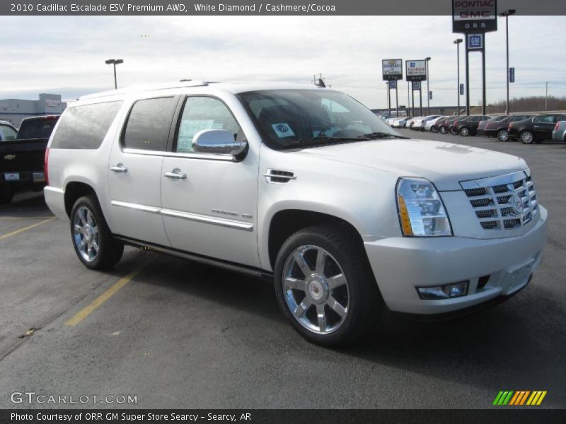 White Diamond / Cashmere/Cocoa 2010 Cadillac Escalade ESV Premium AWD