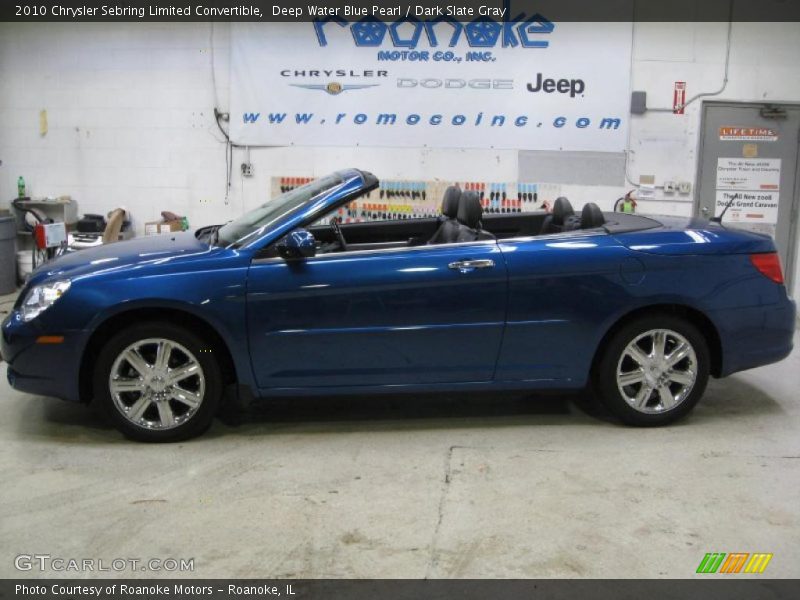 Deep Water Blue Pearl / Dark Slate Gray 2010 Chrysler Sebring Limited Convertible