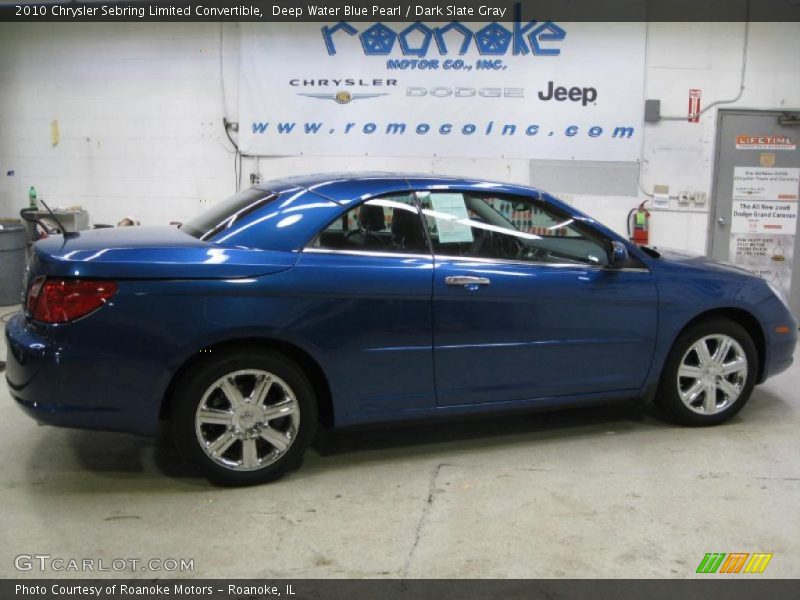 Deep Water Blue Pearl / Dark Slate Gray 2010 Chrysler Sebring Limited Convertible