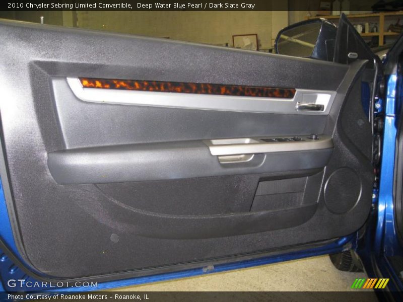 Deep Water Blue Pearl / Dark Slate Gray 2010 Chrysler Sebring Limited Convertible