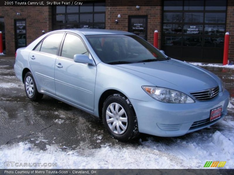 Sky Blue Pearl / Gray 2005 Toyota Camry LE