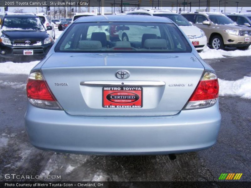 Sky Blue Pearl / Gray 2005 Toyota Camry LE