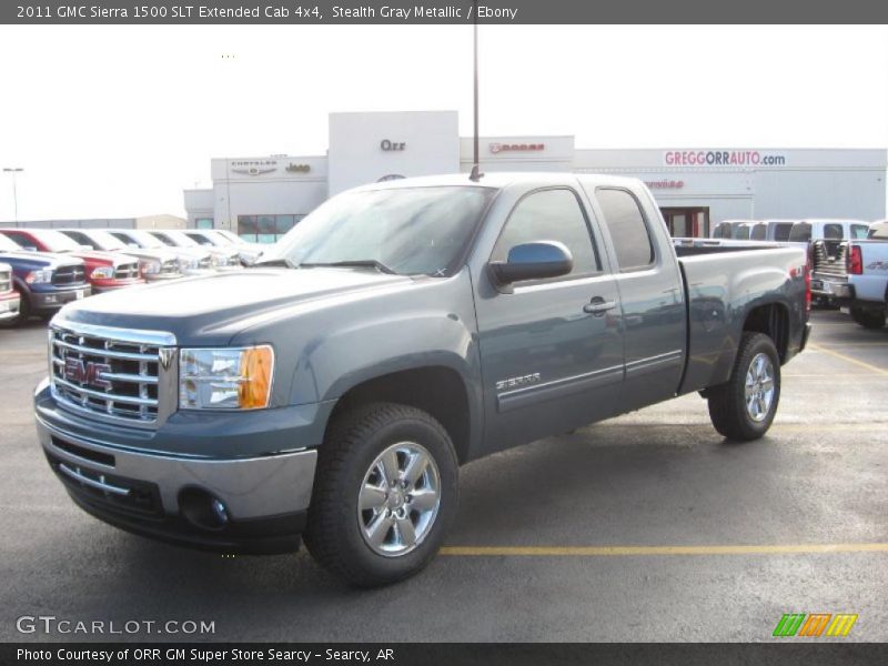 Stealth Gray Metallic / Ebony 2011 GMC Sierra 1500 SLT Extended Cab 4x4