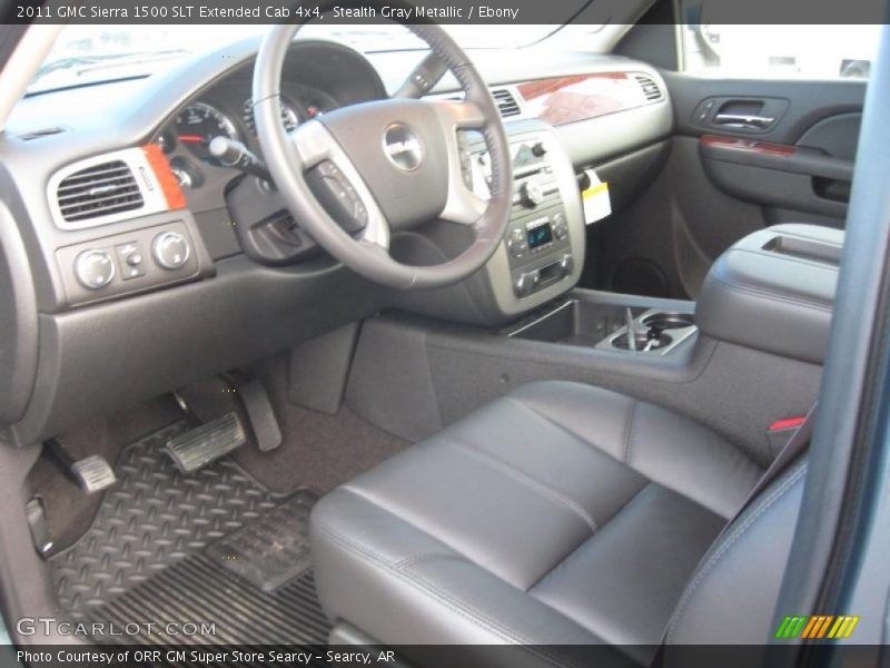 Ebony Interior - 2011 Sierra 1500 SLT Extended Cab 4x4 