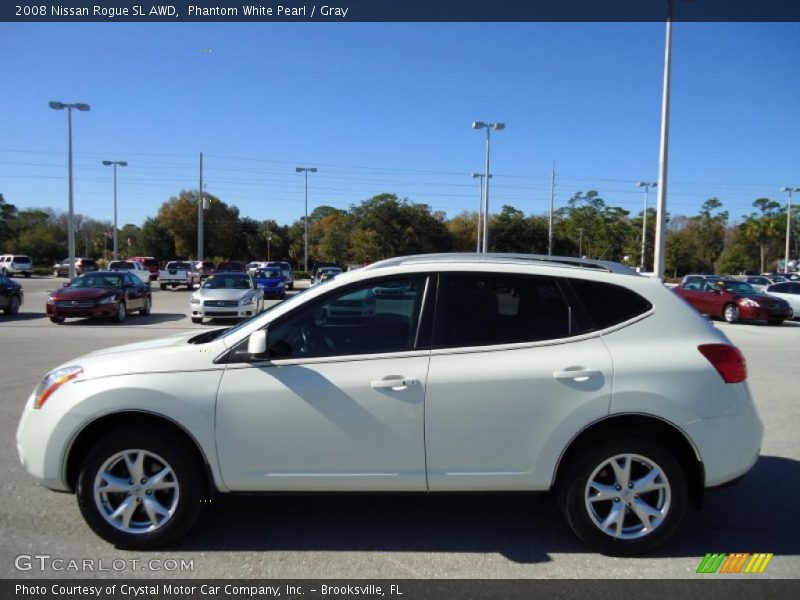 Phantom White Pearl / Gray 2008 Nissan Rogue SL AWD