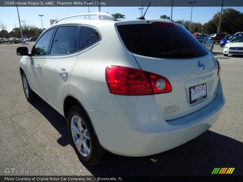 Phantom White Pearl / Gray 2008 Nissan Rogue SL AWD