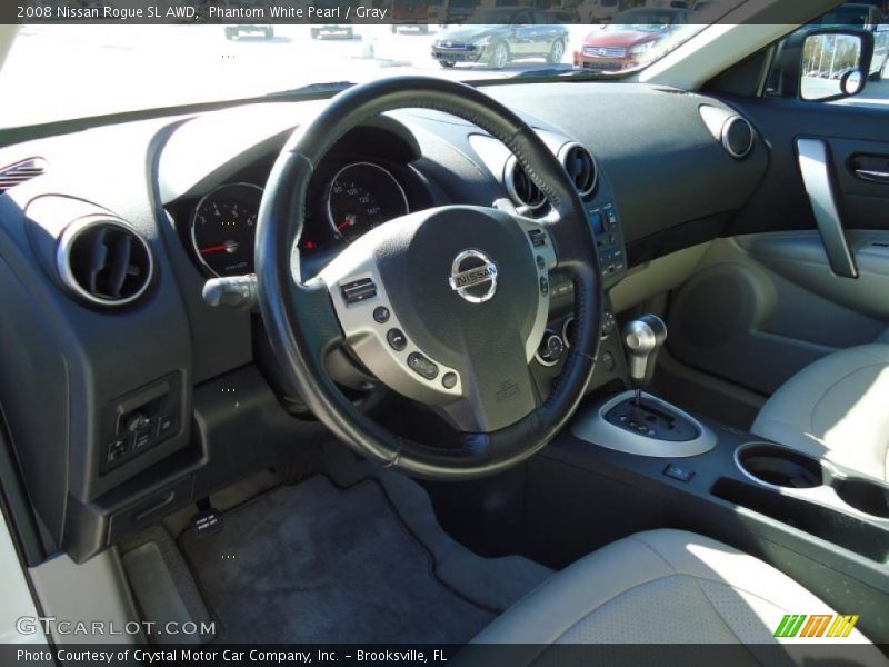 Phantom White Pearl / Gray 2008 Nissan Rogue SL AWD