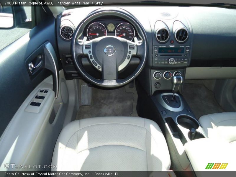 Phantom White Pearl / Gray 2008 Nissan Rogue SL AWD
