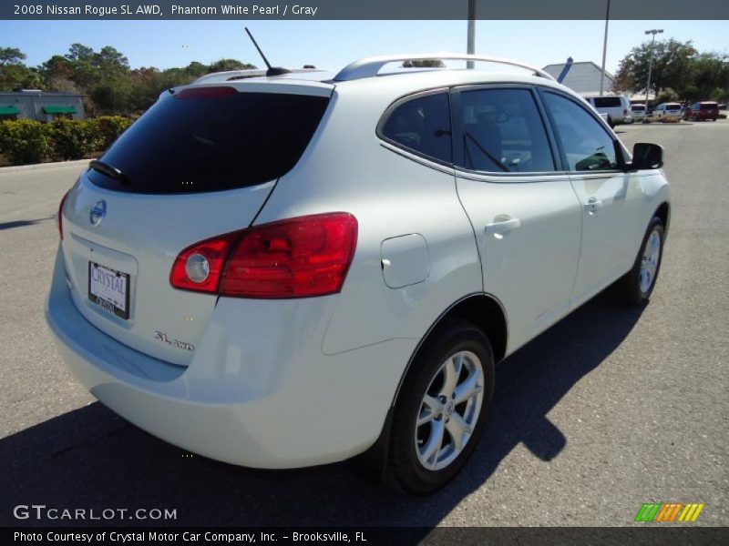 Phantom White Pearl / Gray 2008 Nissan Rogue SL AWD