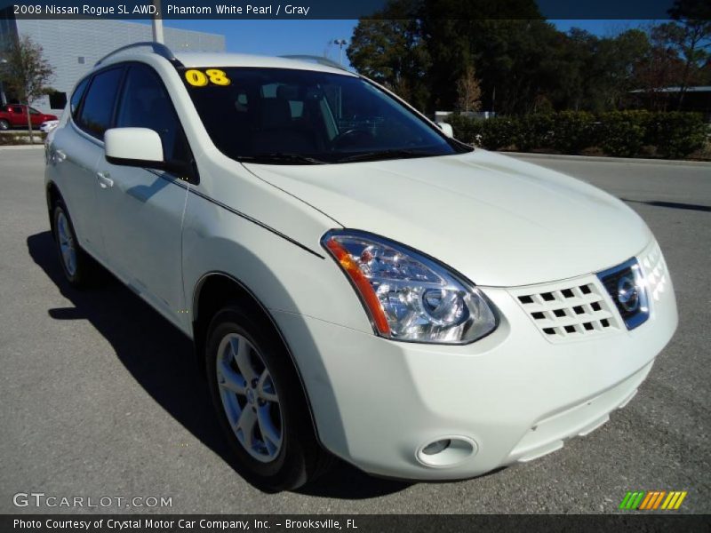 Phantom White Pearl / Gray 2008 Nissan Rogue SL AWD