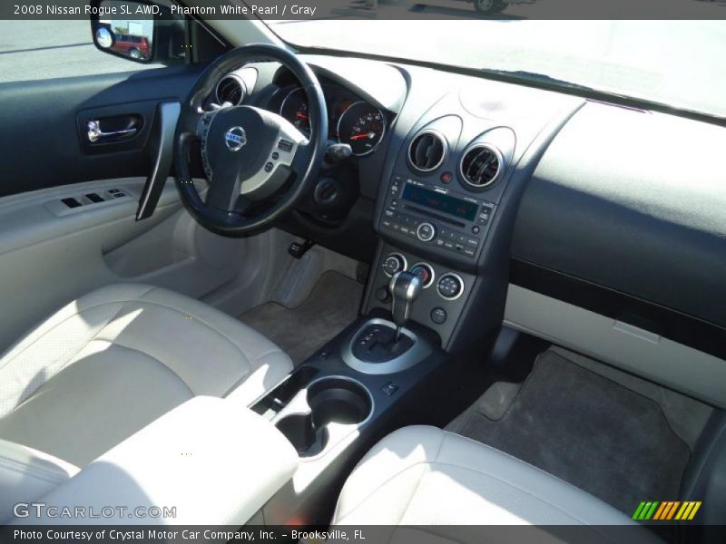 Phantom White Pearl / Gray 2008 Nissan Rogue SL AWD